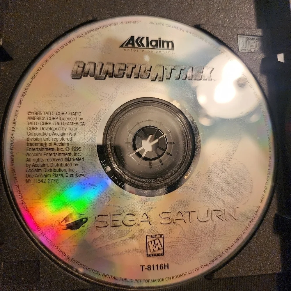 Vintage 1995 Sega Saturn Galactic Attack Video Game Complete w/ Book Space EUC